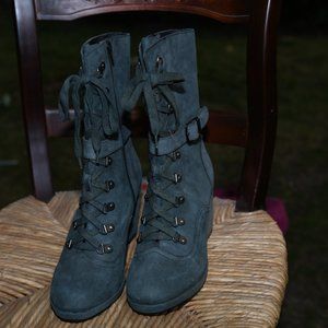 Uptown Blue Grey Boots with Buckle, Never Worn 9